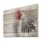 Designart - White Columbia Brahma Rooster Bird - Traditional Print on Natural Pine Wood